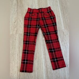 Kida Place Red and Black Plaid Pants with zipper pockets